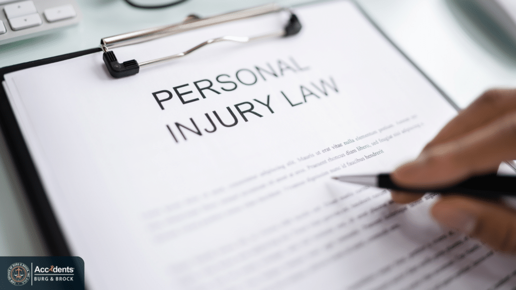 Insurance representative documenting a car accident claim near a damaged vehicle