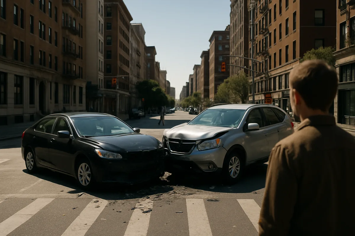 car accident scene on a Beverly Hills road