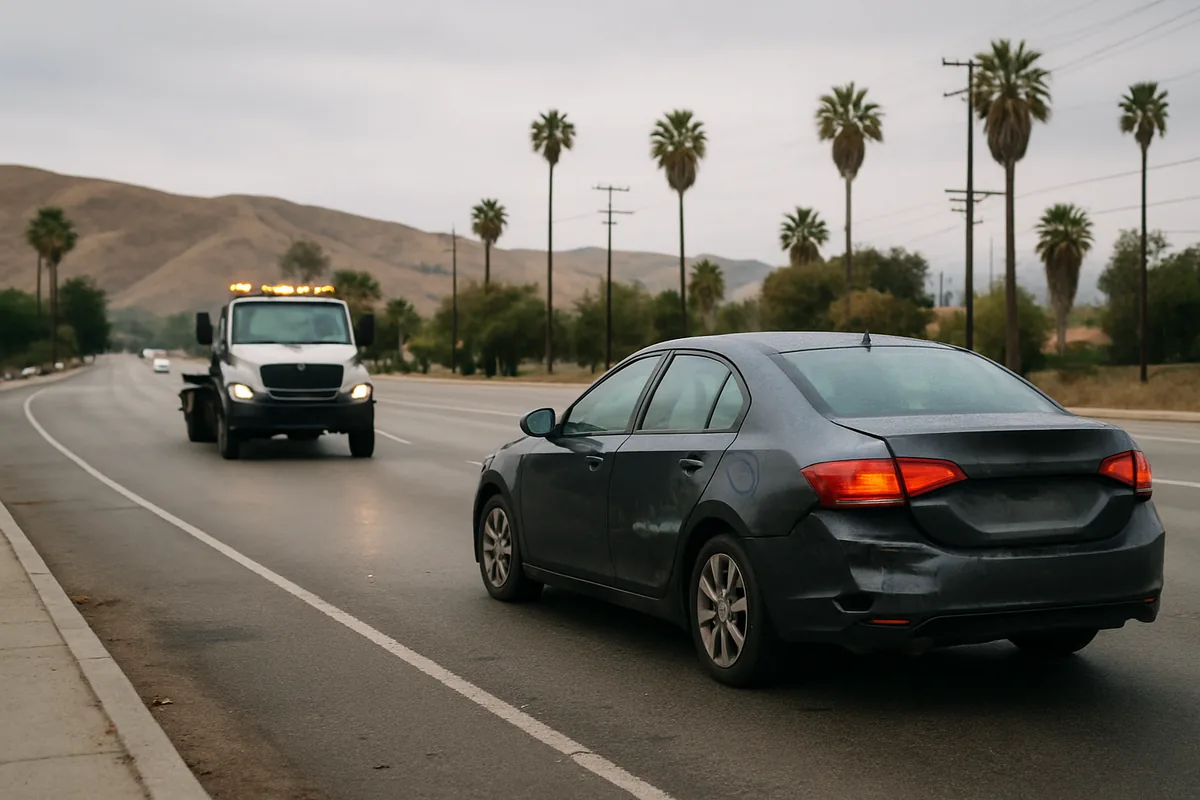 personal injury scene on a Beverly Hills road