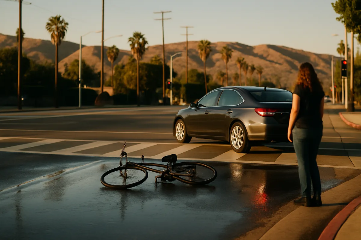 personal injury scene on a Calabasas road