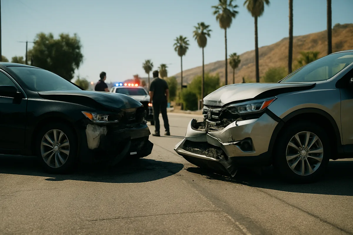 personal injury scene on a Encino road
