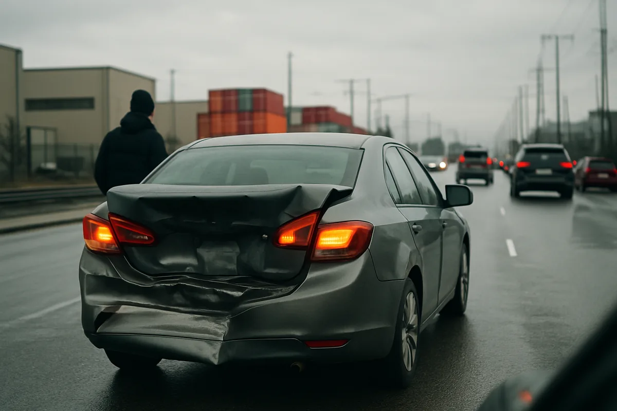 car accident scene on a Glendale road