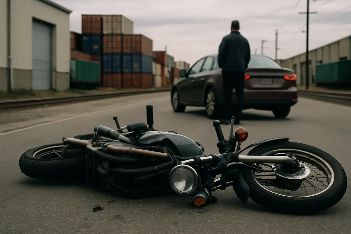 motorcycle accident scene on a Glendale road