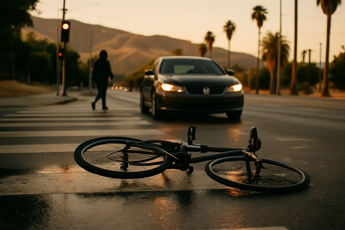 personal injury scene on a Hermosa Beach road
