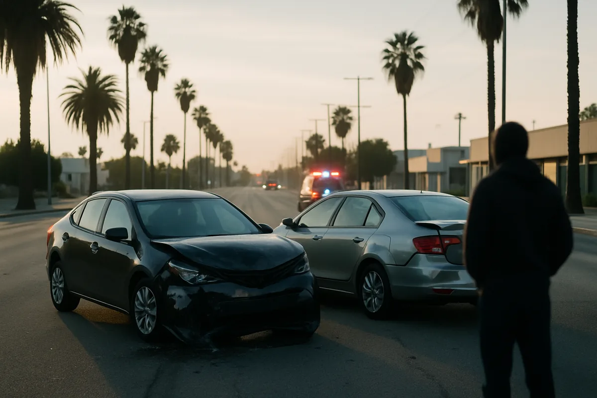 personal injury scene on a Mar Vista road