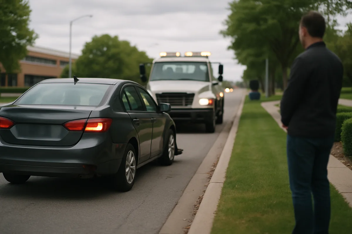 personal injury scene on a Northridge road