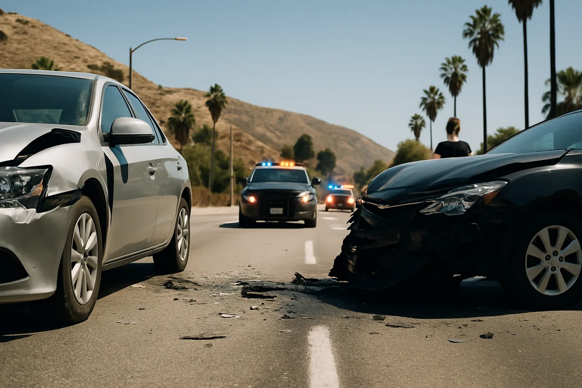 personal injury scene on a Palmdale road