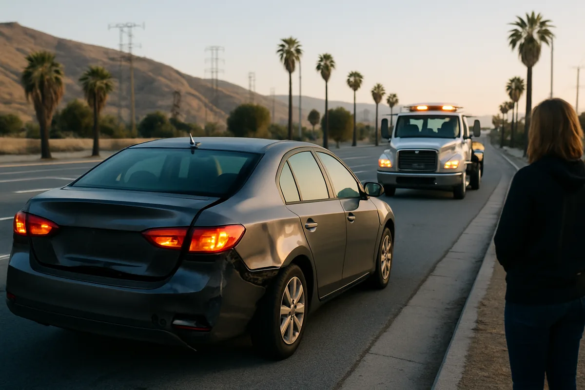 personal injury scene on a Santa Clarita road