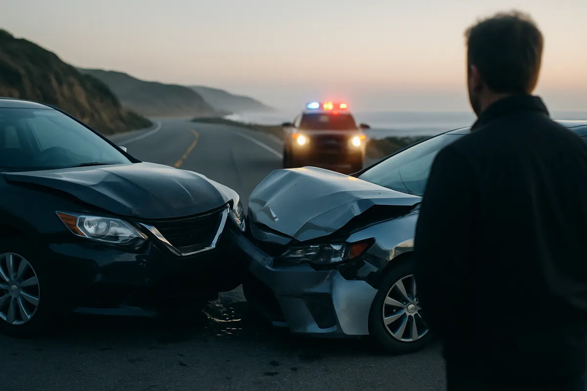 personal injury scene on a Torrance road
