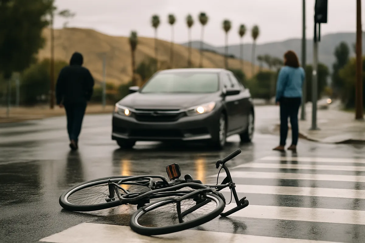 personal injury scene on a Woodland Hills road